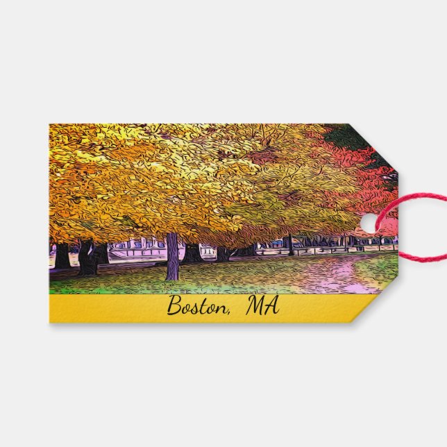 Fall Foliage Geschenkanhänger (Vorderseite (Horizontal))