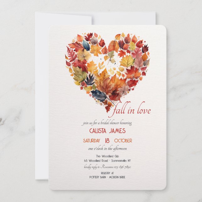 Fall Foliage Heart Einladung (Vorderseite)