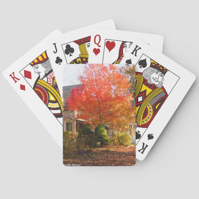 Fall Foliage in Oak Bluffs - Martha's Vineyard Spielkarten (Rückseite)