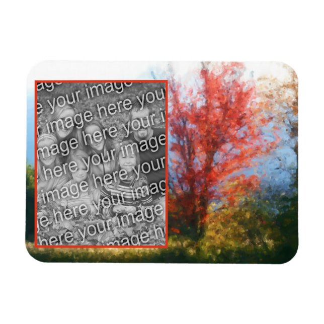 Fall Foliage Natureainting Fügen Sie Ihr Foto hinz Magnet (Horizontal)