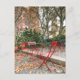 Fall Foliage New York City Café Postcard Postkarte
