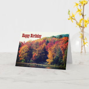 Fall Foliage Pond Nature Photographie Carte d'anni
