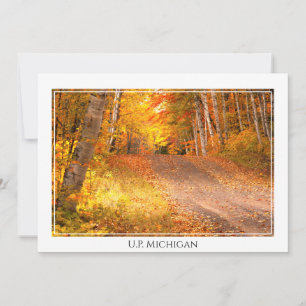 Fall Foliage Rural Road U.P. Michigan Fotografy Mitteilungskarte