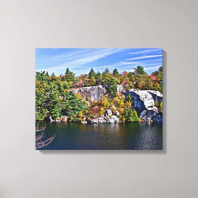 Fall Foliage um den Minnewaska-See Leinwanddruck (Vorderseite)