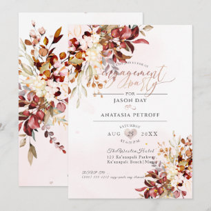 Fall Foliage Verlobung Rost Orange Eukalyptus Einladung