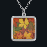 Fall Foliage Versilberte Kette<br><div class="desc">Eine farbenfrohe Sammlung von Herbstblättern. Eine Vielfalt von Blätter, die sich im Herbst verfärben.</div>