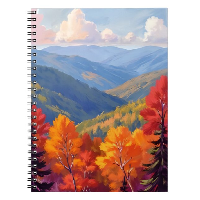 Fall Foliage | Watercolor Mountain Landscape Notizblock (Vorderseite)