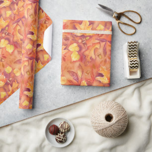 Fall Foliage Watercolor Wrapping Paper Geschenkpapier