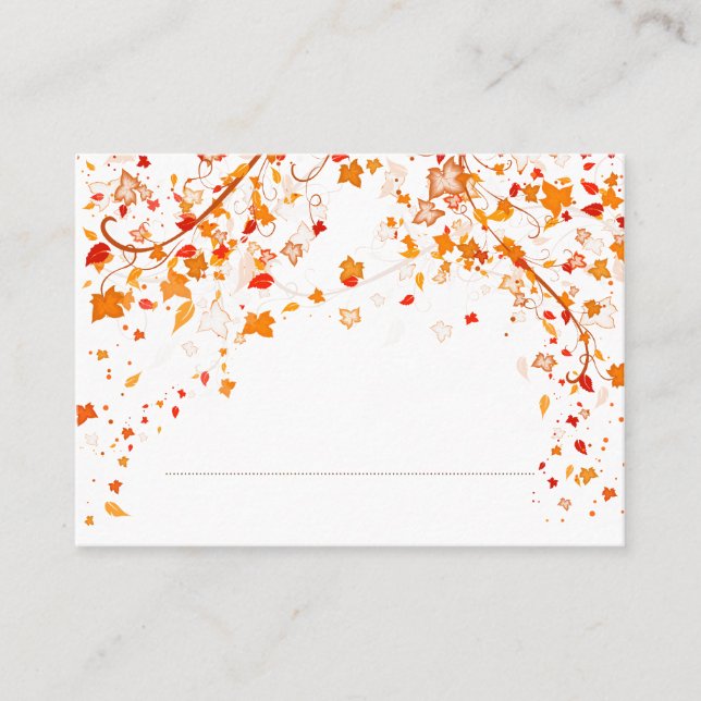Fall Foliage Wedding Platzkarte (Vorderseite)