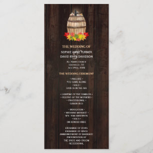 Fall Foliage Wein Barrel Weinberg Hochzeitsprogram Programm