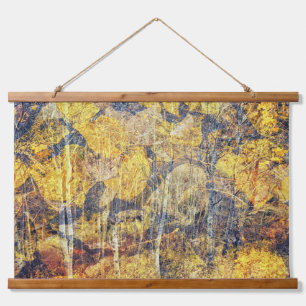 Fall Forest Abstrakt Wandteppich Mit Holzrahmen