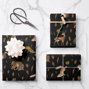 Fall Forest Animals Autumn Leaves Geschenkpapier Set