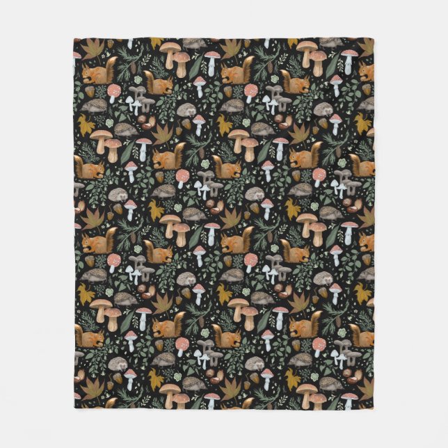 Fall Forest Forager Gemütlich aufwärmen Fleecedecke (Vorderseite)