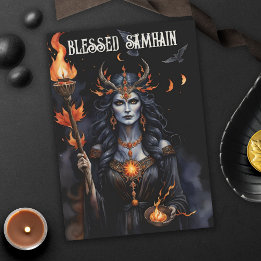 Fall Forest gesegnet Samhain Night Pagan Hexe Karte