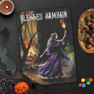Fall Forest gesegnet Samhain Night Pagan Hexe Karte