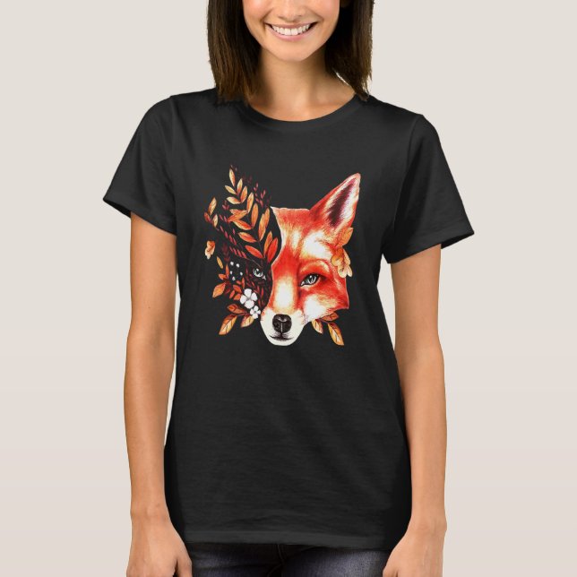 Fall Fox Schönes Tier Hallo Herbst T-Shirt (Vorderseite)