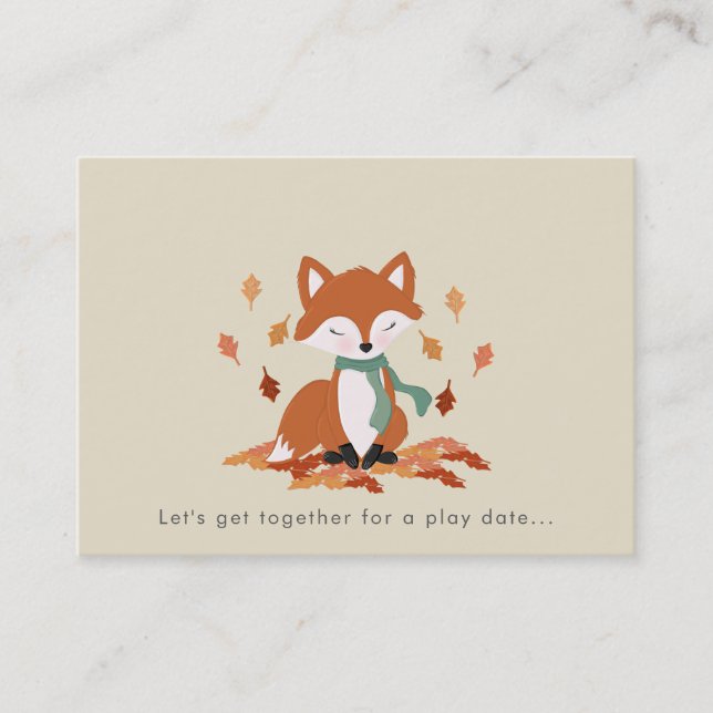 Fall Fox Woodland Geburtstag Telefonnummerkarte (Vorderseite)