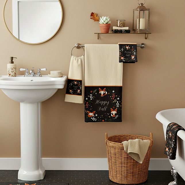 Fall Foxes with customizable text  Bath Towel Set (Von Creator hochgeladen)