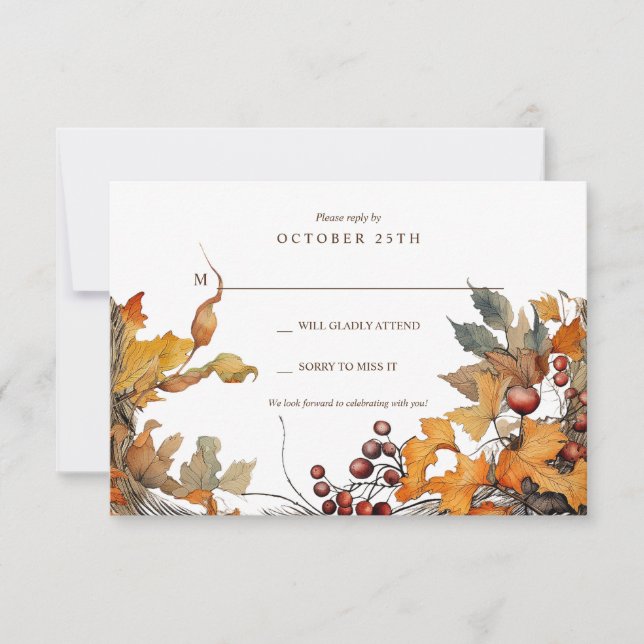 Fall-Frame-Antwortkarte RSVP Karte (Vorderseite)