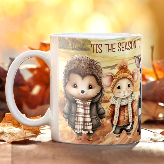 Fall Friends Niedlicher Tiere Name Kaffee Tasse (Fall Friends Cute Animals Name Coffee Mug)