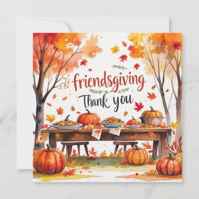 Fall Friendsgiving Dankeschön Card Dankeskarte (Vorderseite)
