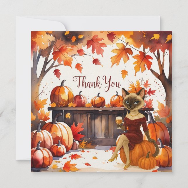 Fall Friendsgiving Dankeschön Card Dankeskarte (Vorderseite)