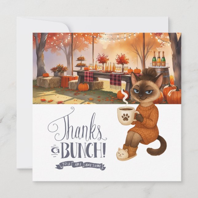 Fall Friendsgiving Dankeschön Card Dankeskarte (Vorderseite)