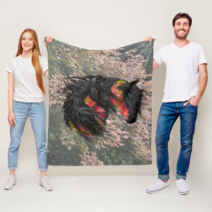Fall Friesian Horse Fleecedecke