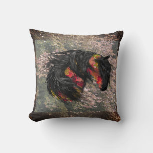 Fall Friesian Horse Throw Kissen