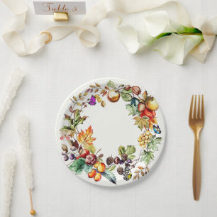 Fall Frucht- und Schmetterlingsdruckpapier-Teller Pappteller