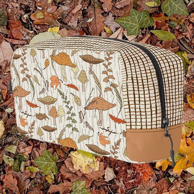 Fall Fungi und Blätter - nahtloses Muster. Waschbeutel (Von Creator hochgeladen)