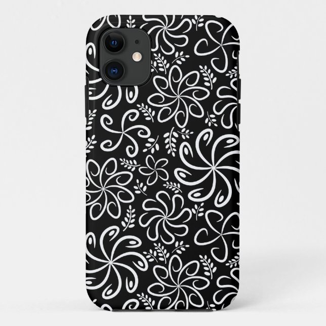 Fall Funky Schwarz-weiß Blume iPhone 5 Case-Mate iPhone Hülle (Rückseite)
