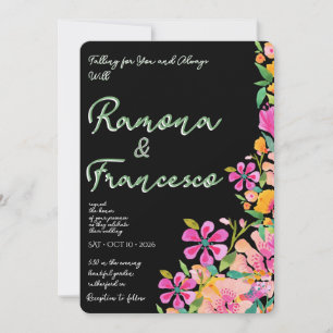 Fall Für Dich Aquarell Florale Hochzeitseinladung Einladung