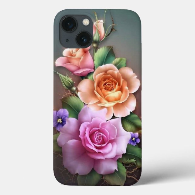 Fall für florales Design Case-Mate iPhone Hülle (Rückseite)