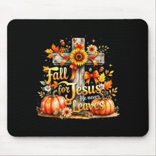 Fall Für Jesus Christlicher Kürbis Herbst Kreuz Mousepad