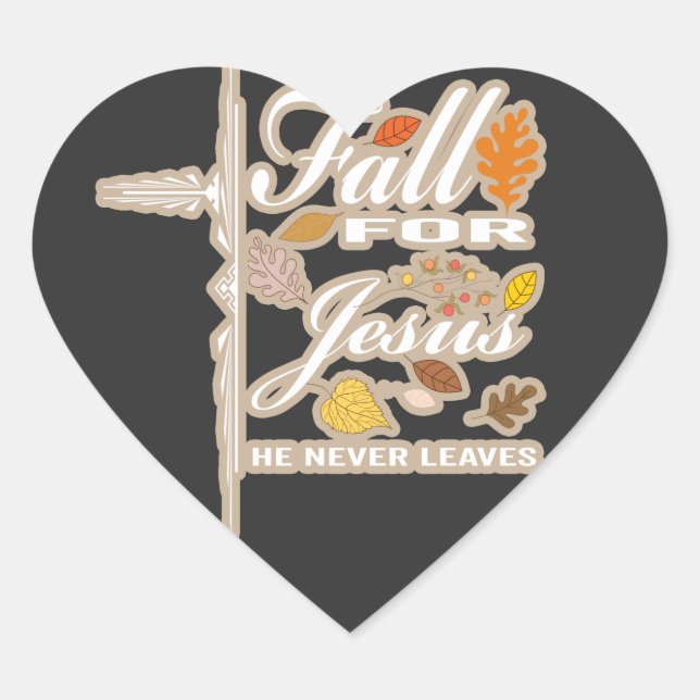 Fall für Jesus er nie verlasse Herz-Aufkleber (Vorderseite)