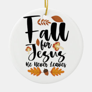 Fall für Jesus, er verlässt das Erntedankfest Chri Keramik Ornament