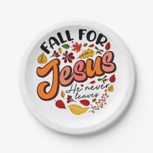 Fall für Jesus, er Verlasst nie Erntedank fallen Pappteller