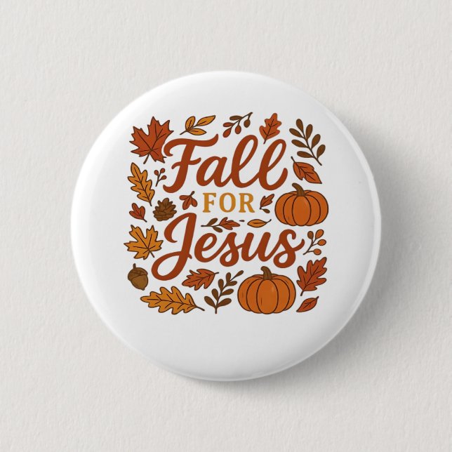 Fall für Jesus Herbst Pumpkin Christliche Glaubens Button (Vorderseite)