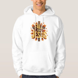 Fall für Jesus Kreuz mit Herbst Blätter Design Hoodie