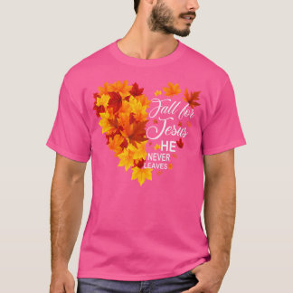 Fall für Jesus, Verlasse er nie Ahornherbst Herz T-Shirt