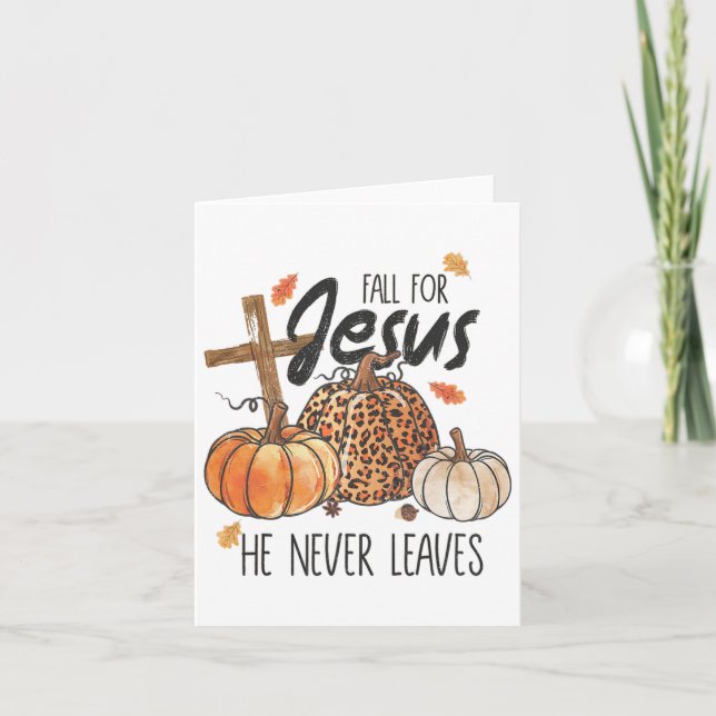 Fall für Jesus, Verlasse er nie Christlichen Thank Karte (Vorderseite)