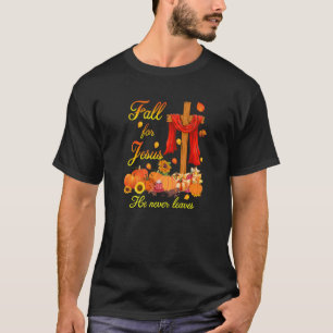 Fall für Jesus, Verlasse er nie Faith Cross Christ T-Shirt