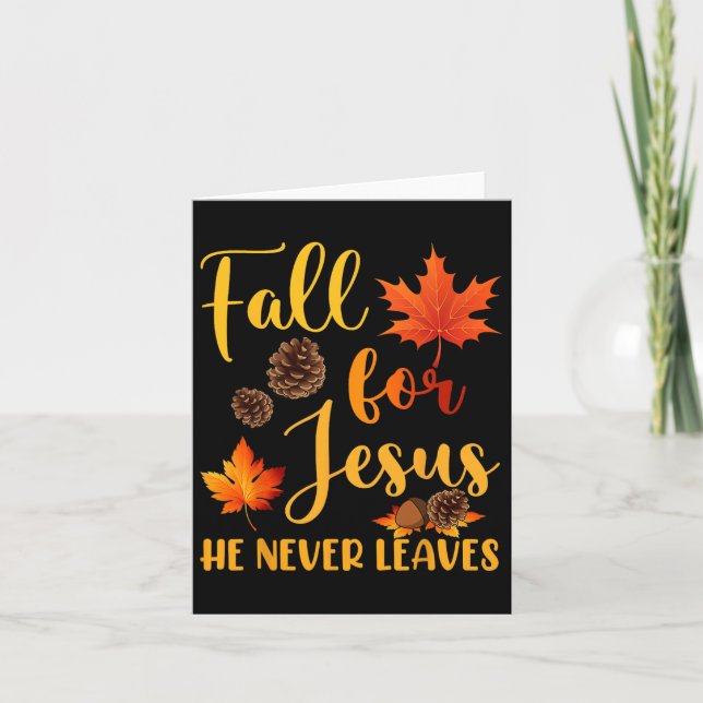 Fall für Jesus Verlasse er nie Herbst Christlich P Karte (Vorderseite)