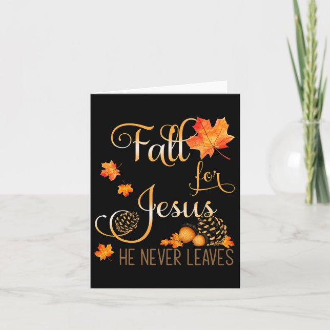 Fall für Jesus Verlasse er nie Herbst Christlich P Karte (Vorderseite)