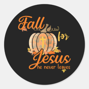 Fall für Jesus, Verlasse er nie Leopard Pumpkin Runder Aufkleber
