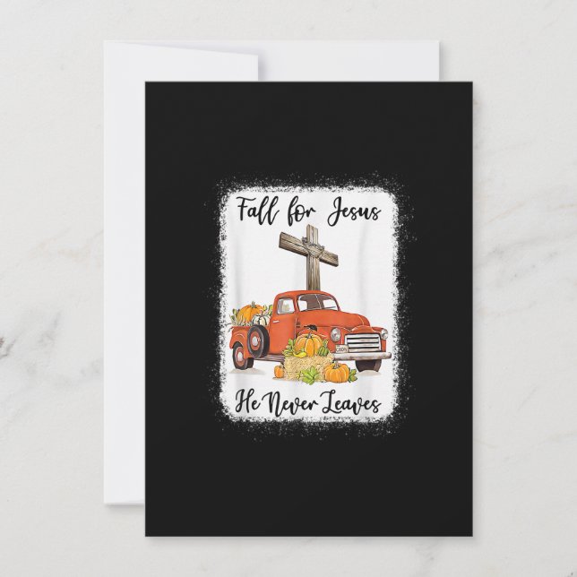 Fall für Jesus, Verlasse er nie Pumpkin Truck Dank Einladung (Vorderseite)