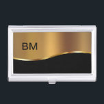 Fall für klassische Monogram-Visitenkarte Visitenkarten Dose<br><div class="desc">Klassische monogramm Visitenkartenkoffer mit simuliertem goldmonogramm Emblem Platz mit Namen Initial können Sie personalisieren und Ihre eigenen,  alle auf dem Cover gedruckt. Entworfen für Männer oder Frauen,  die professionelle Geschäftsleute sind,  die woll,  einen großen ersten Eindruck zu machen.</div>