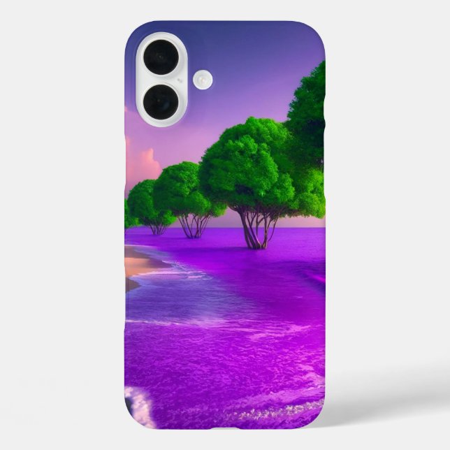Fall für lila Ozeanszene iPhone 16 Plus Hülle (Rückseite)