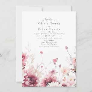 Fall Fuschia Hochzeitseinladung Einladung